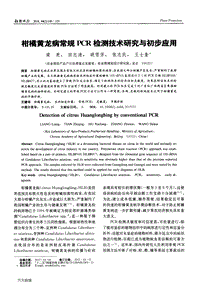 柑橘黃龍病常規(guī)PCR檢測技術(shù)研究與初步應(yīng)用.pdf