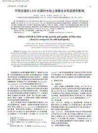 不同光強的LED光源對水培上海青生長和品質(zhì)的影響