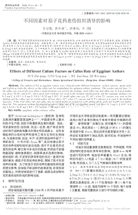 不同因素對茄子花藥愈傷組織誘導的影響