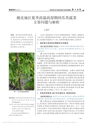 湘北地區(qū)夏季高溫高濕期間瓜類蔬菜主要問題與解析.pdf