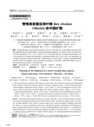 警惕南美番茄潛葉蛾Tura absoluta(Meyrick)在中國(guó)擴(kuò)散.pdf