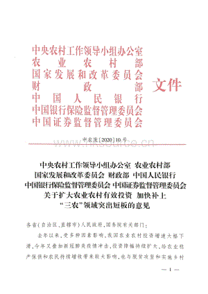 關(guān)于擴(kuò)大農(nóng)業(yè)農(nóng)村有效投資 加快補(bǔ)上“三農(nóng)”領(lǐng)域突出短板的意見.pdf.pdf