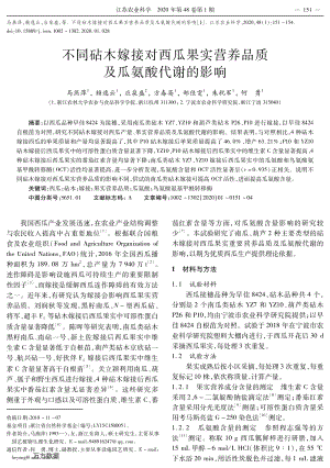 不同砧木嫁接對(duì)西瓜果實(shí)營(yíng)養(yǎng)品質(zhì)及瓜氨酸代謝的影響.pdf