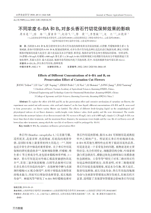 不同濃度6-BA和B9對(duì)多頭香石竹切花保鮮效果的影響.pdf