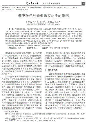 棚膜顏色對楊梅果實品質(zhì)的影響.pdf