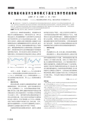 硝化細菌對魚菜共生種養(yǎng)模式下蔬菜生物學(xué)性狀的影響.pdf