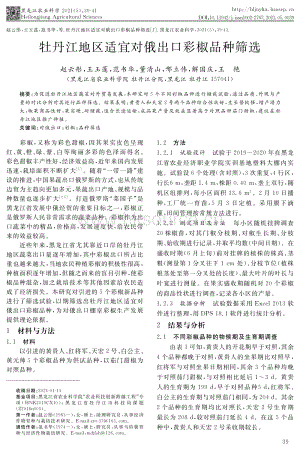 牡丹江地區(qū)適宜對俄出口彩椒品種篩選.pdf
