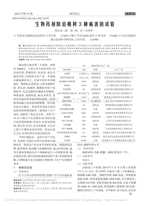 生物藥劑防治桃樹3種病害的試驗(yàn).pdf