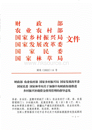 2022-關(guān)于加強(qiáng)中央財(cái)政銜接推進(jìn)鄉(xiāng)村振興補(bǔ)助資金使用管理的指導(dǎo)意見.PDF