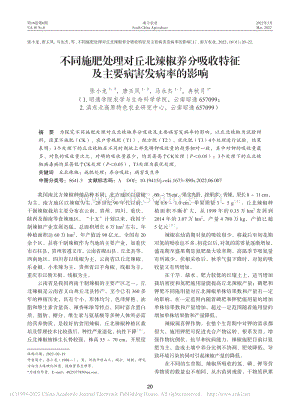 不同施肥處理對丘北辣椒養(yǎng)分吸收特征及主要病害發(fā)病率的影響.pdf