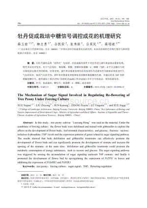 牡丹促成栽培中糖信號(hào)調(diào)控成花的機(jī)理研究.pdf