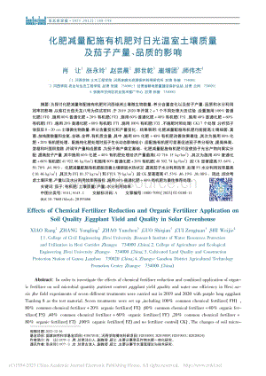 化肥減量配施有機(jī)肥對(duì)日光溫土壤質(zhì)量及茄子產(chǎn)量、品質(zhì)的影響.pdf