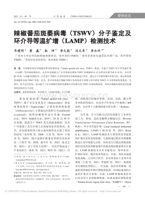 辣椒番茄斑萎病毒(TSWV)分子鑒定及環(huán)介導(dǎo)等溫擴(kuò)增(LAMP)檢測技術(shù).pdf