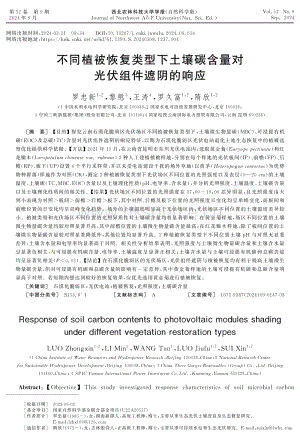 不同植被恢復類型下土壤碳含量對光伏組件遮陰的響應.pdf