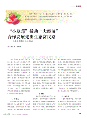 “小草莓”撬動“大經(jīng)濟(jì)” 合作發(fā)展走出生態(tài)富民路記農(nóng)豐草莓專業(yè)合作社.pdf
