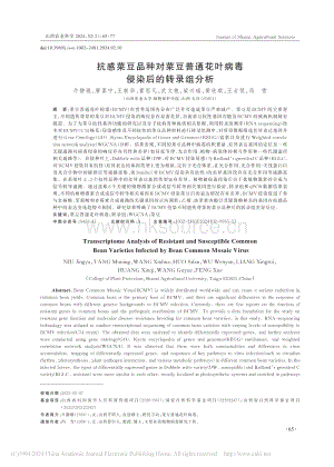 抗感菜豆品種對菜豆普通花葉病毒侵染后的轉(zhuǎn)錄組分析.pdf