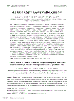 化學(xué)氮肥有機(jī)替代下設(shè)施菜地可溶性碳氮淋溶特征.pdf