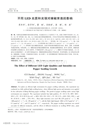 不同LED光質(zhì)和光強(qiáng)對辣椒育苗的影響_崔丹丹.pdf