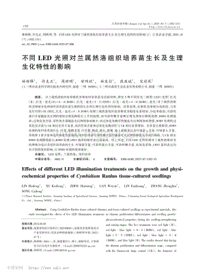 不同LED光照對蘭屬然洛組織培養(yǎng)苗生長及生理生化特性的影響_林輝鋒.pdf